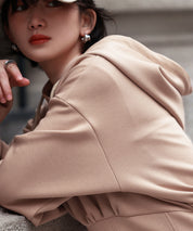 ハイウエスト切り替えガーリーポンチパーカーsdp0006 ベージュ