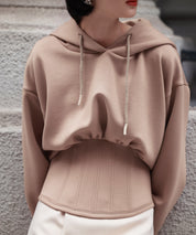 ハイウエスト切り替えガーリーポンチパーカーsdp0006 ベージュ