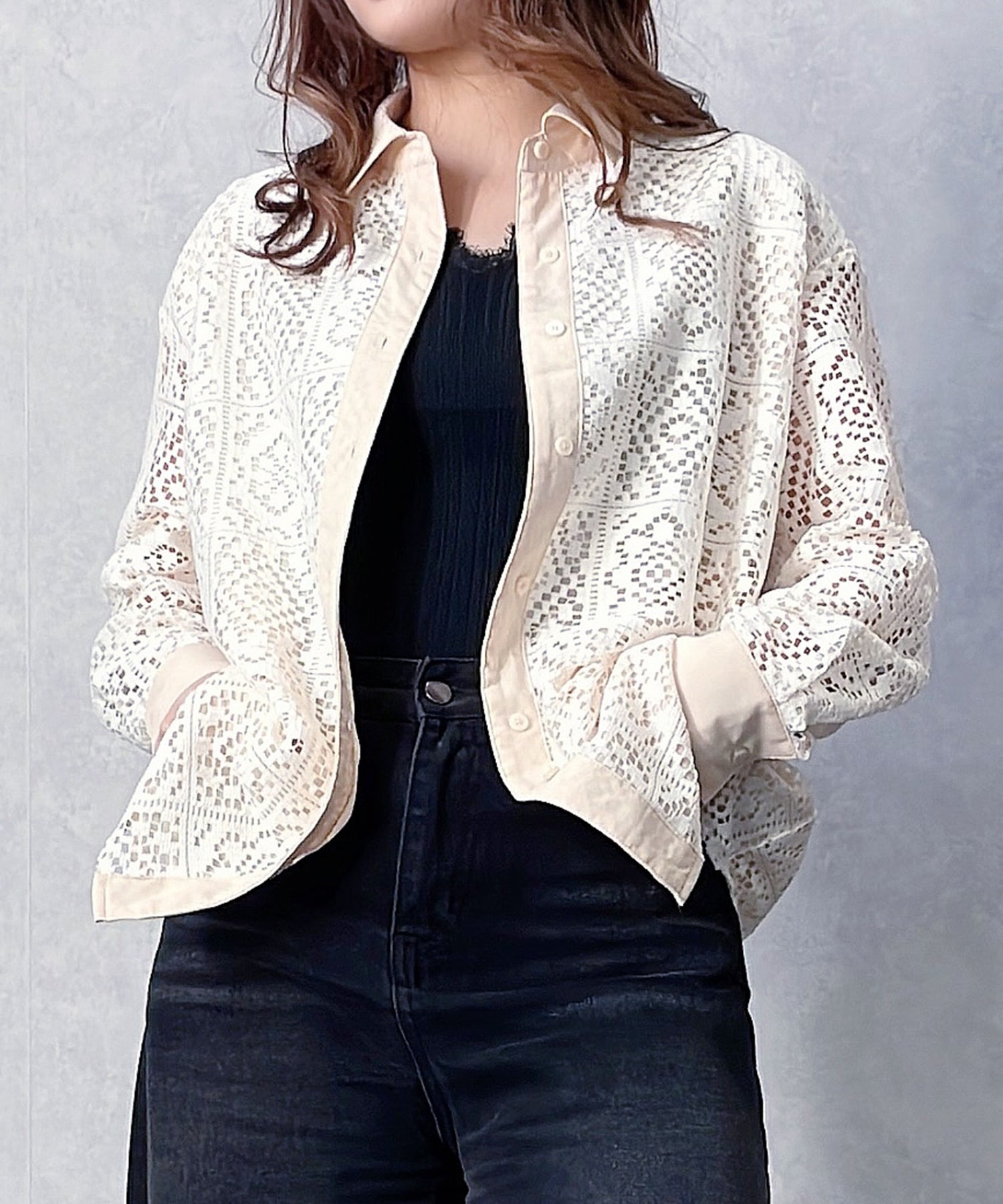 透かしレースオーバーシルエットシャツ
sdp0053-102-38