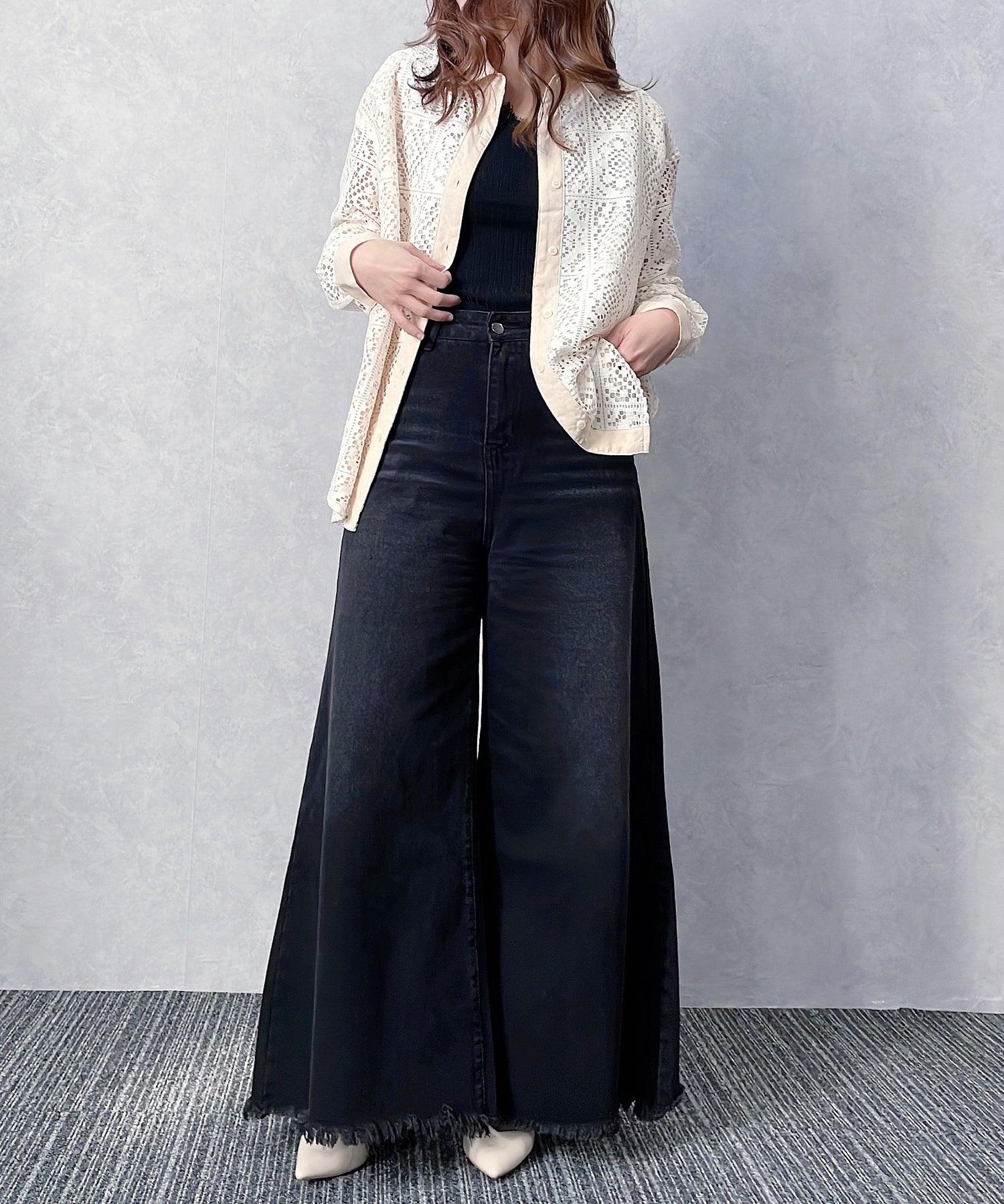 透かしレースオーバーシルエットシャツ
sdp0053 アイボリー