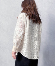 透かしレースオーバーシルエットシャツ
sdp0053 アイボリー