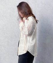 透かしレースオーバーシルエットシャツ
sdp0053 アイボリー