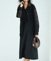 透かしレースオーバーシルエットシャツ
sdp0053 ブラック