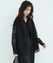 透かしレースオーバーシルエットシャツ
sdp0053 ブラック