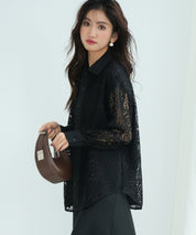 透かしレースオーバーシルエットシャツ
sdp0053 ブラック