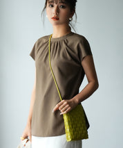 前後2wayフレンチスリーブブラウスsdp0059 ブラウン