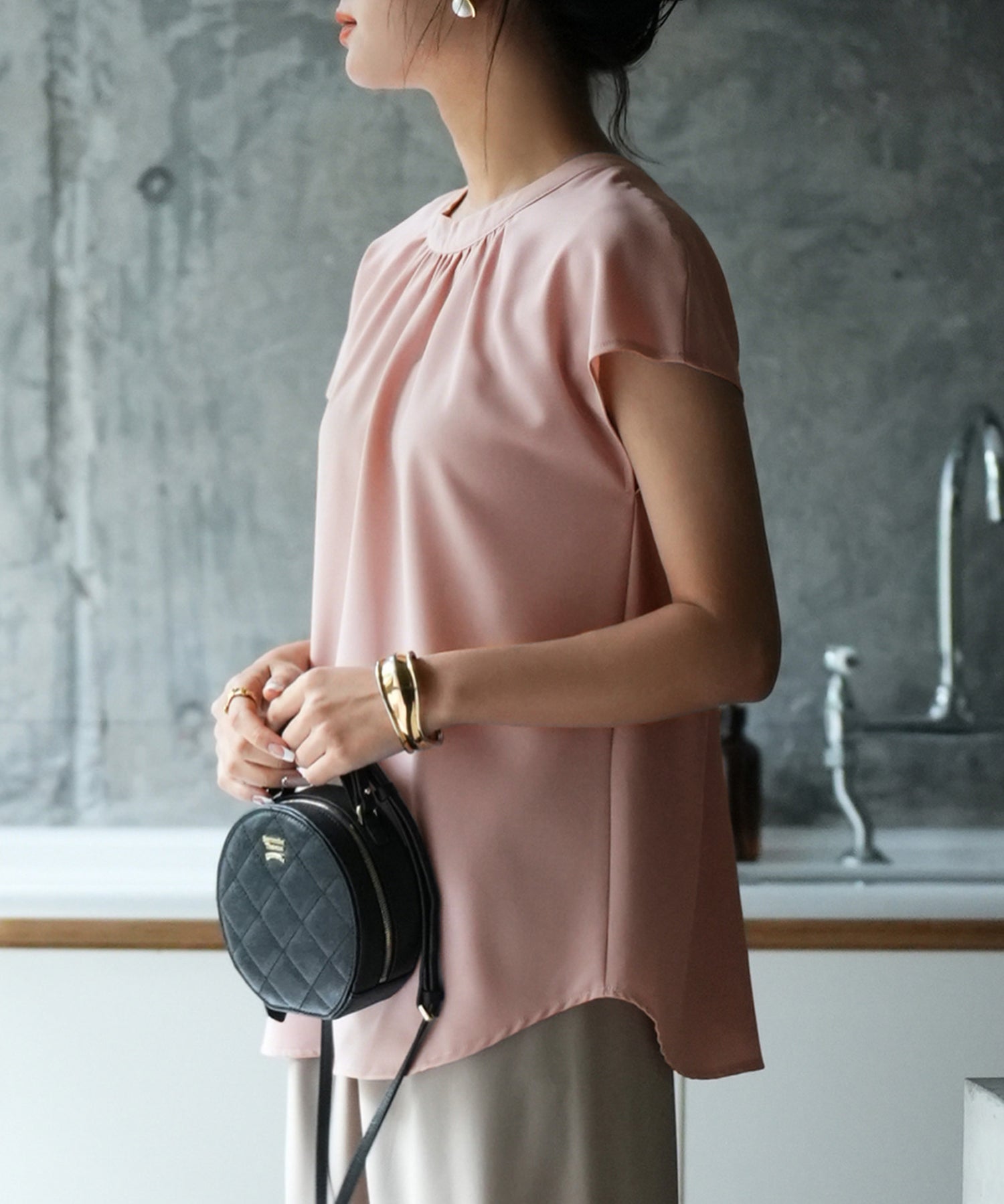 前後2wayフレンチスリーブブラウスsdp0059 ピンク