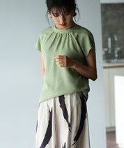 前後2wayフレンチスリーブブラウスsdp0059 ライトグリーン