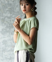 前後2wayフレンチスリーブブラウスsdp0059 ライトグリーン