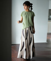 前後2wayフレンチスリーブブラウスsdp0059 ライトグリーン