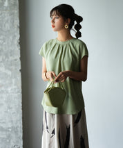 前後2wayフレンチスリーブブラウスsdp0059 ライトグリーン