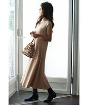 前後2wayフレアロングワンピースsdp0060 ベージュ