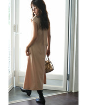 前後2wayフレアロングワンピースsdp0060 ベージュ