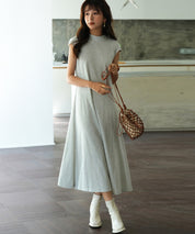 前後2wayフレアロングワンピースsdp0060 グレー