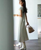 前後2wayフレアロングワンピースsdp0060 グレー