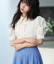 パワーショルダースタイルアップブラウスsdp0061 ベージュ