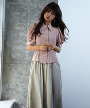 パワーショルダースタイルアップブラウスsdp0061 ピンク