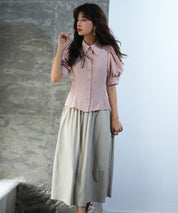 パワーショルダースタイルアップブラウスsdp0061 ピンク