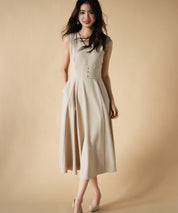 Vネックフレアロング丈ワンピースsdp0064-102-14