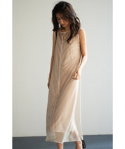 メッシュカーディガンとキャミワンピースの2点セットsdp0065-102-14