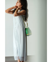 メッシュカーディガンとキャミワンピースの2点セットsdp0065 グレー