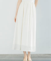 フリルカラーロング丈ジョゼットワンピースsdp0069 アイボリー