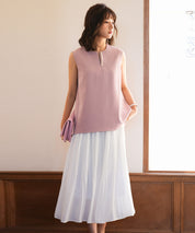 パールキーネックノースリーブブラウスsdp0078 ピンク