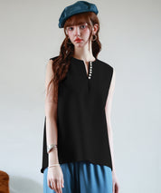 パールキーネックノースリーブブラウスsdp0078-102-8