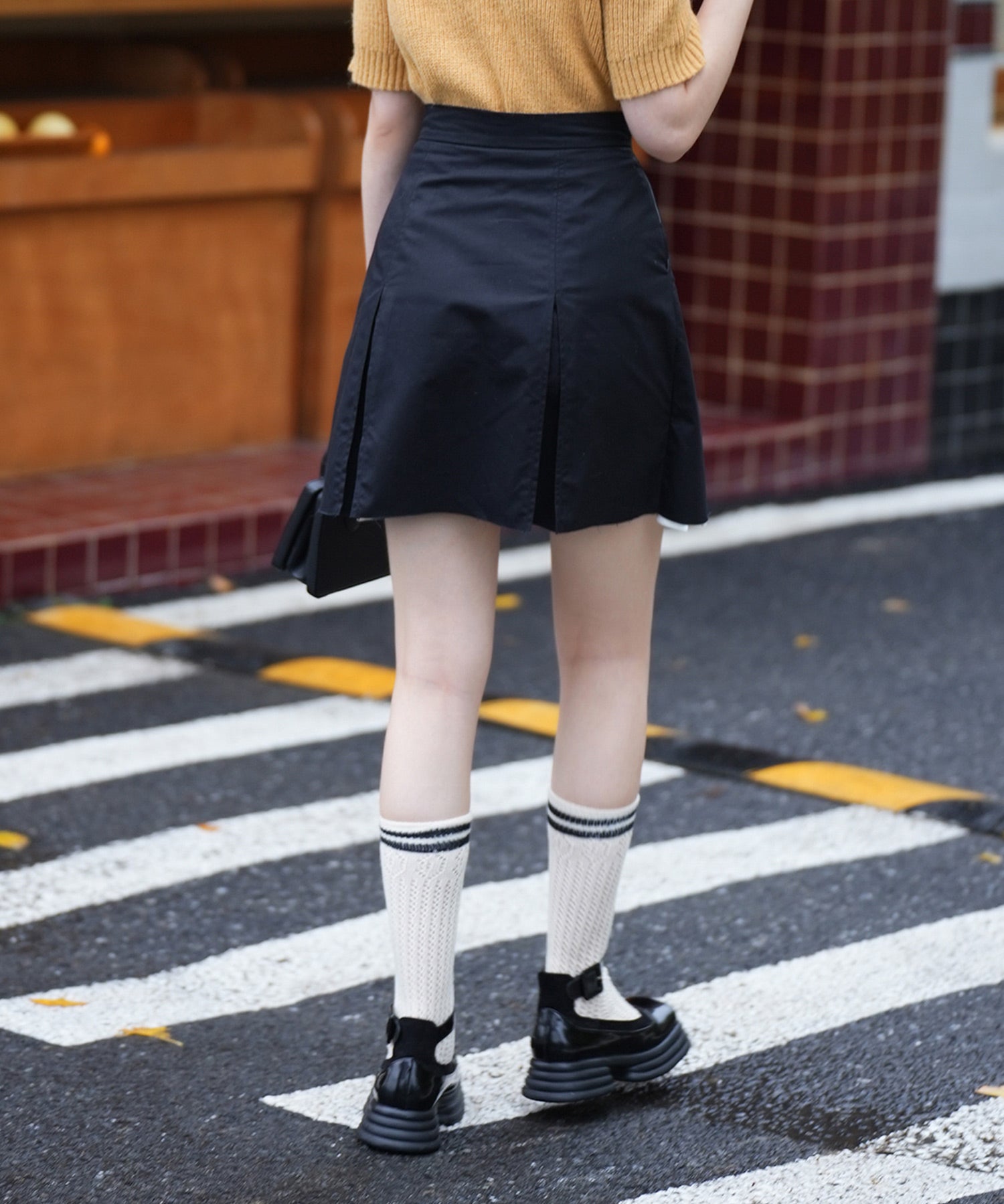 ペチパン付きヘムシャツミニスカートsdp0081b ブラック