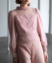 プチハイネックショート丈チュールトップスsdp0083-102-26