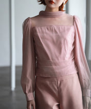 プチハイネックショート丈チュールトップスsdp0083 ピンク