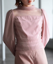 プチハイネックショート丈チュールトップスsdp0083 ピンク