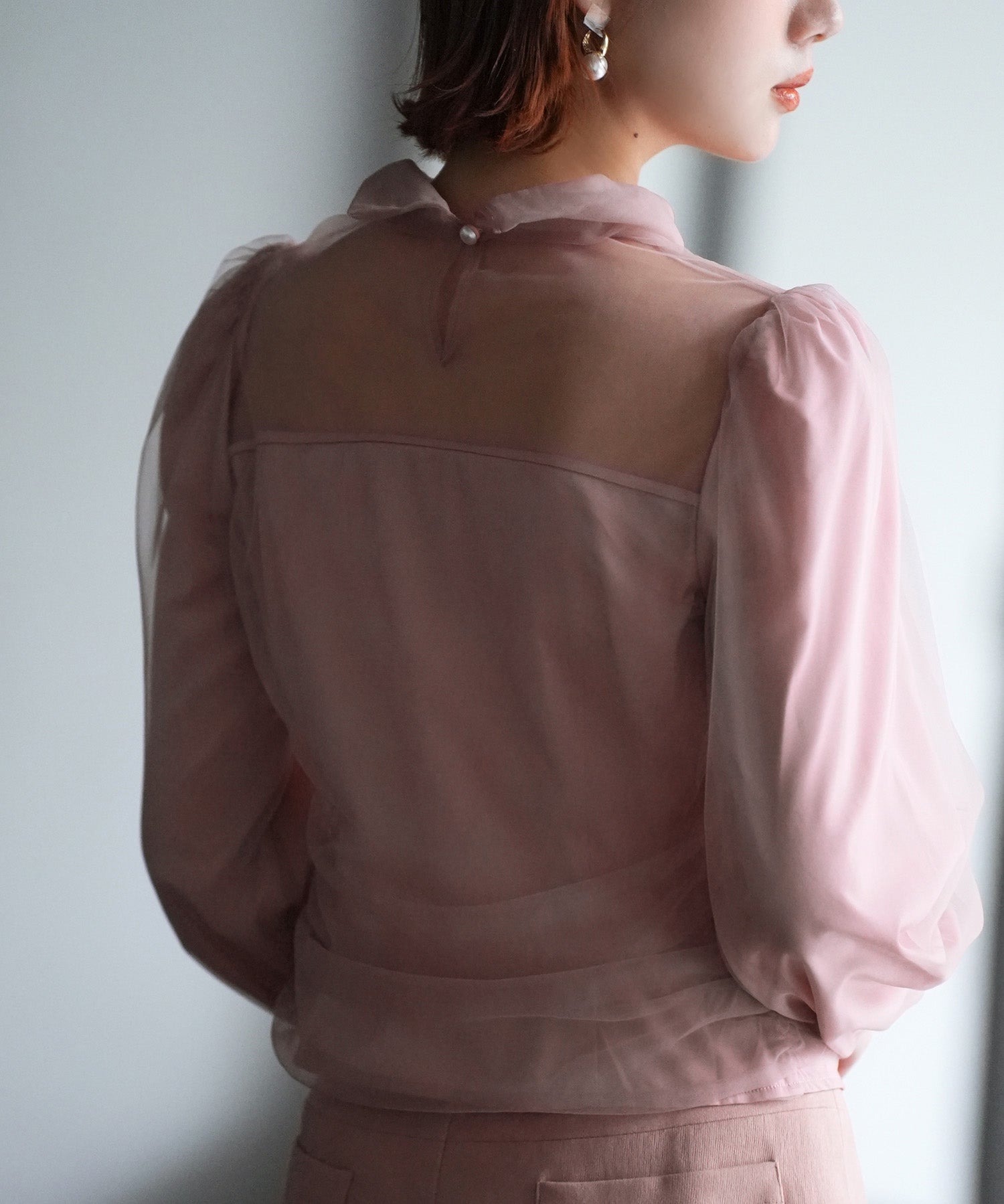 プチハイネックショート丈チュールトップスsdp0083 ピンク