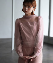 プチハイネックショート丈チュールトップスsdp0083 ピンク