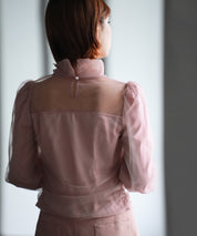 プチハイネックショート丈チュールトップスsdp0083 ピンク