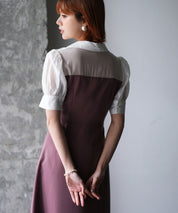 ドッキングビスチェロング丈ワンピースsdp0084 パープル