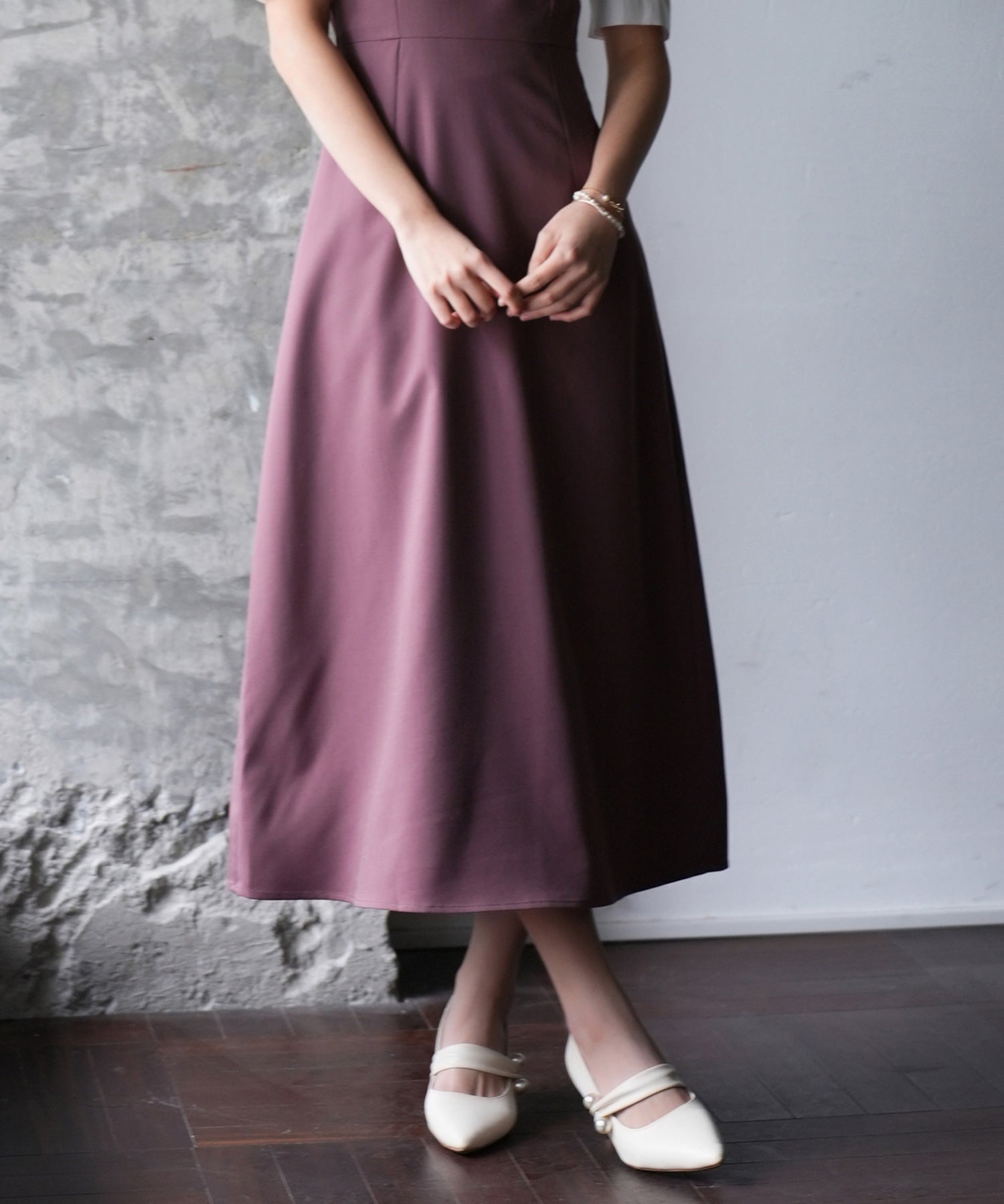 ドッキングビスチェロング丈ワンピースsdp0084 パープル