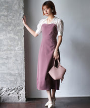 ドッキングビスチェロング丈ワンピースsdp0084 パープル