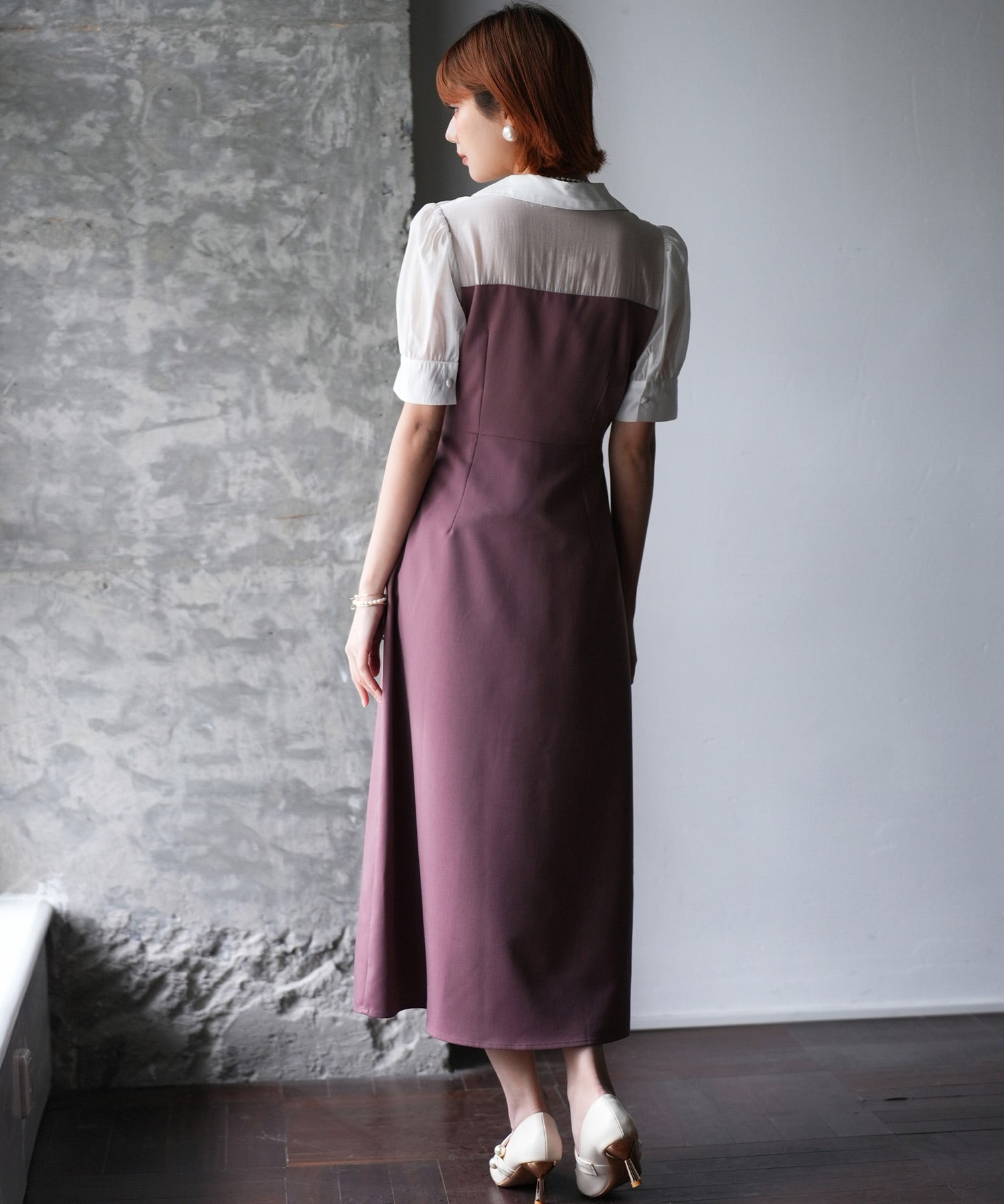 ドッキングビスチェロング丈ワンピースsdp0084 パープル