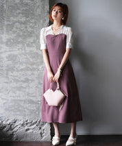 ドッキングビスチェロング丈ワンピースsdp0084 パープル