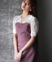 ドッキングビスチェロング丈ワンピースsdp0084 パープル