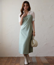 ドッキングビスチェロング丈ワンピースsdp0084 グリーン