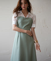 ドッキングビスチェロング丈ワンピースsdp0084 グリーン