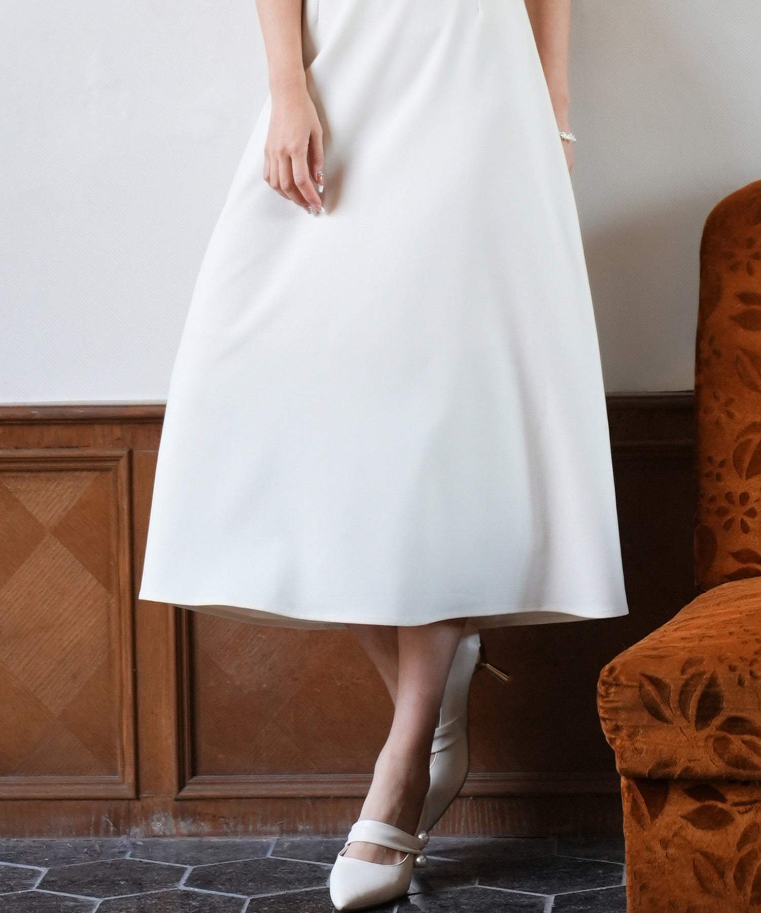 ドッキングビスチェロング丈ワンピースsdp0084 アイボリー