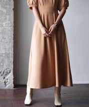 楽ちんカットソーロングワンピースsdp0086 ベージュ