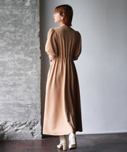 楽ちんカットソーロングワンピースsdp0086 ベージュ