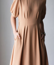 楽ちんカットソーロングワンピースsdp0086 ベージュ