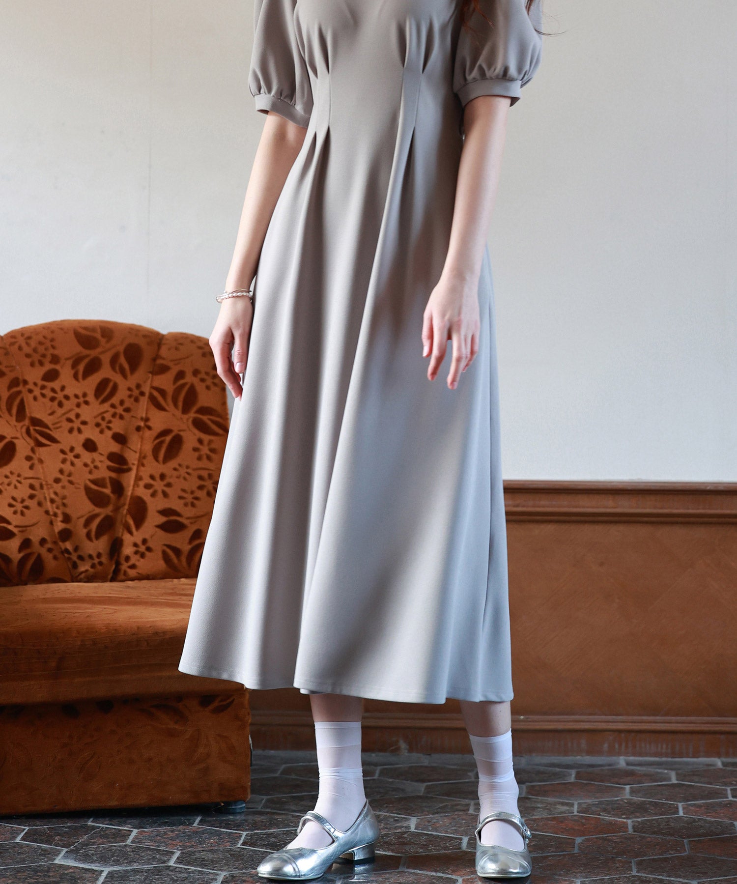 楽ちんカットソーロングワンピースsdp0086 グレー