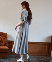 楽ちんカットソーロングワンピースsdp0086 グレー