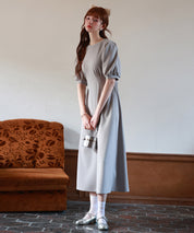 楽ちんカットソーロングワンピースsdp0086 グレー